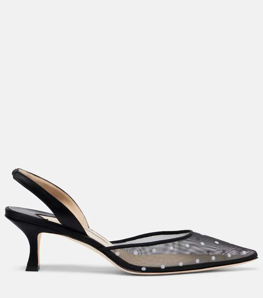 Manolo Blahnik Carolyne 50 polka-dot mesh slingback pumps | Thumbnail 2 Manolo Blahnik Carolyne 50 polka-dot mesh slingback pumps | Thumbnail 2