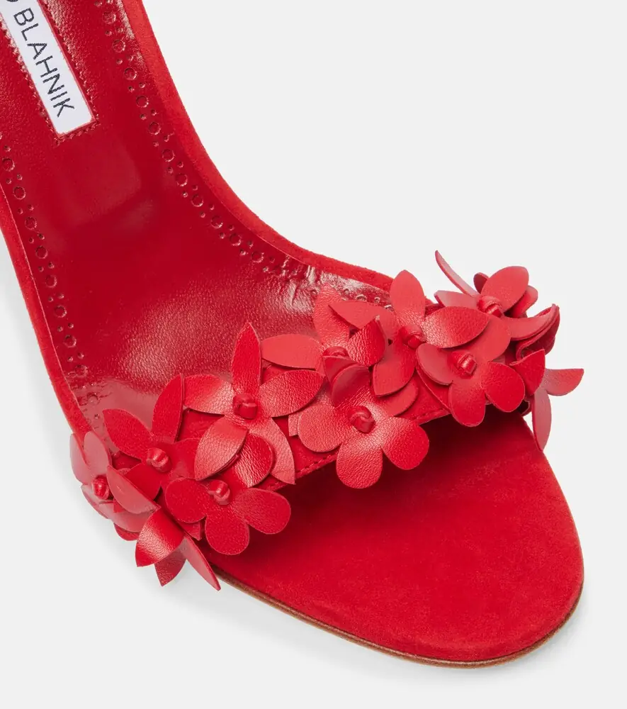 Manolo Blahnik Anista floral-appliqué leather sandals | Thumbnail 3