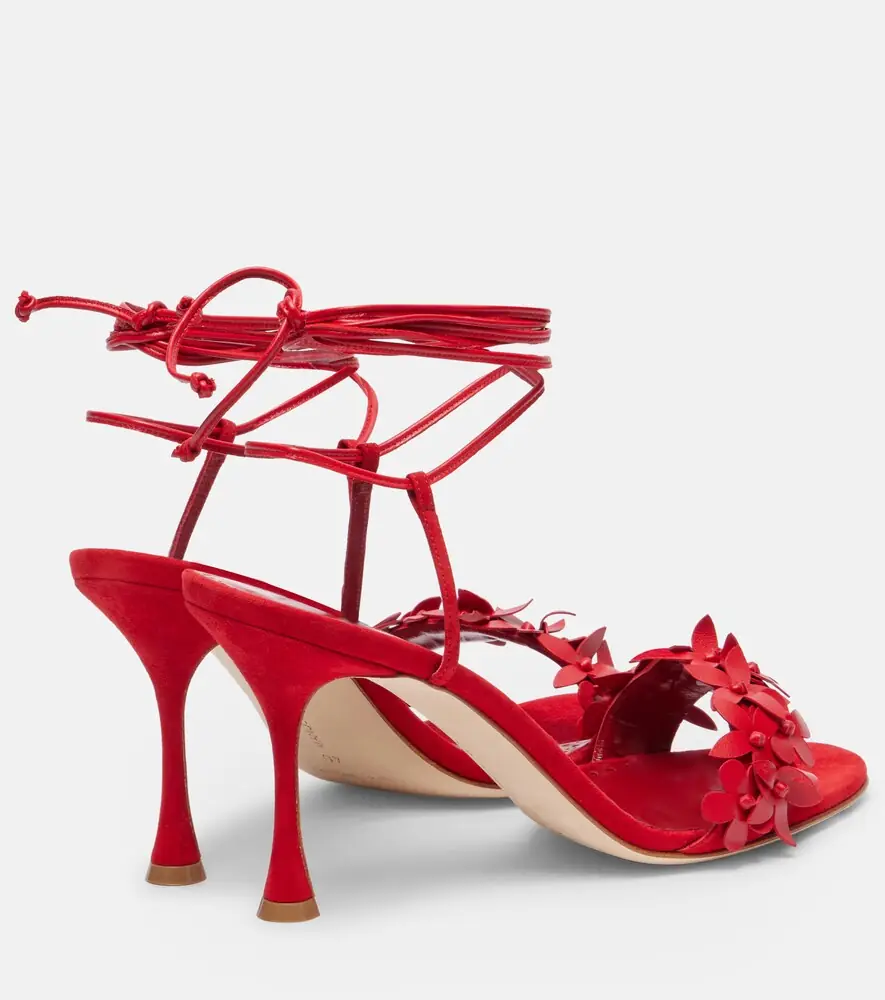 Manolo Blahnik Anista floral-appliqué leather sandals | Thumbnail 4