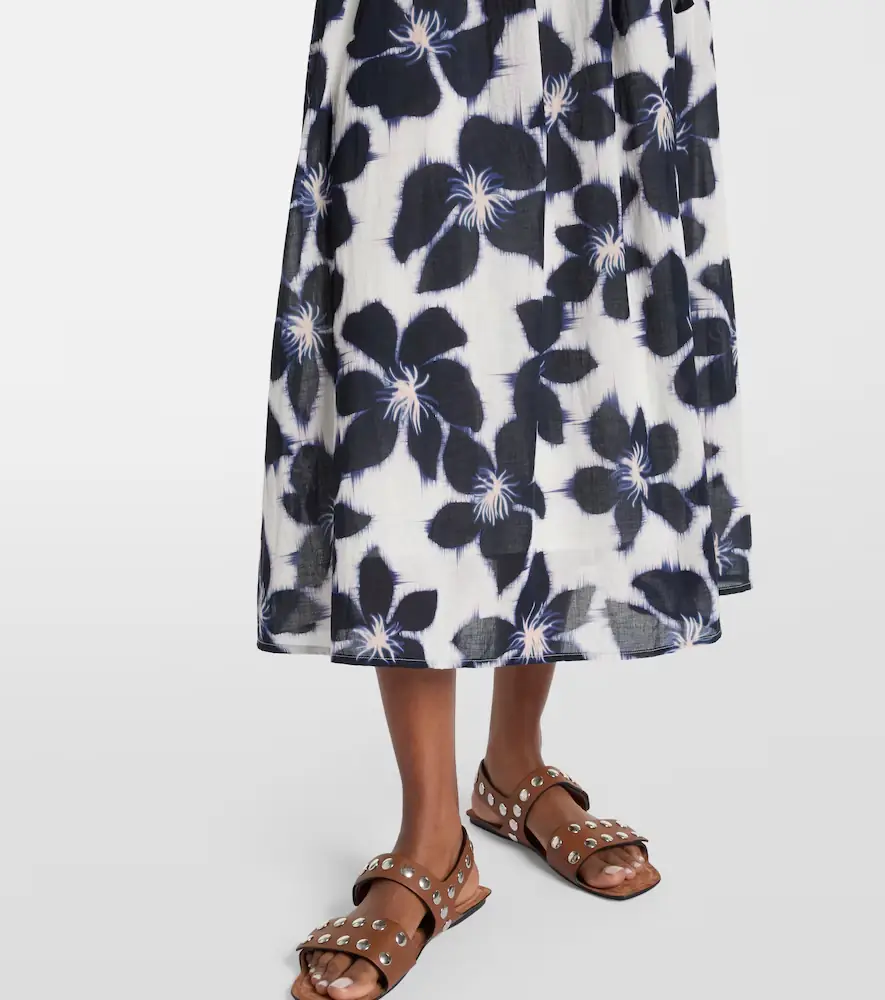 Velvet Floral cotton voile midi dress | Thumbnail 6