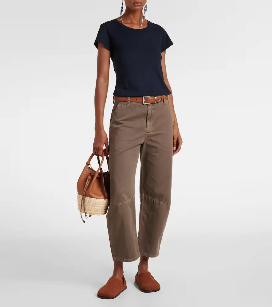 Velvet Alexis cotton twill barrel-leg pants | Thumbnail 3