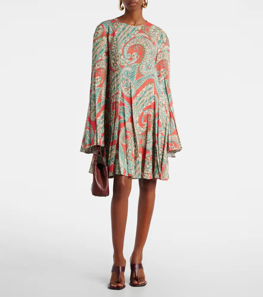 Etro Paisley pleated minidress | Thumbnail 6