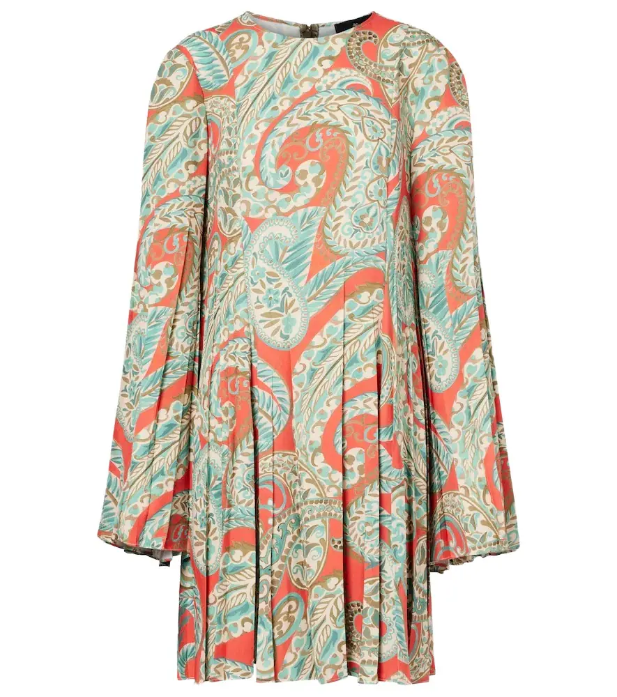 Etro Paisley pleated minidress