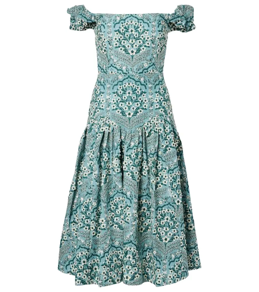 Agua by Agua Bendita Siembra embroidered cotton midi dress