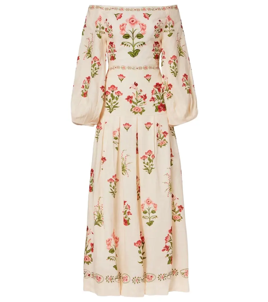 Agua by Agua Bendita Senlis Canna off-shoulder linen maxi dress | Image 1 Agua by Agua Bendita Senlis Canna off-shoulder linen maxi dress | Image 1