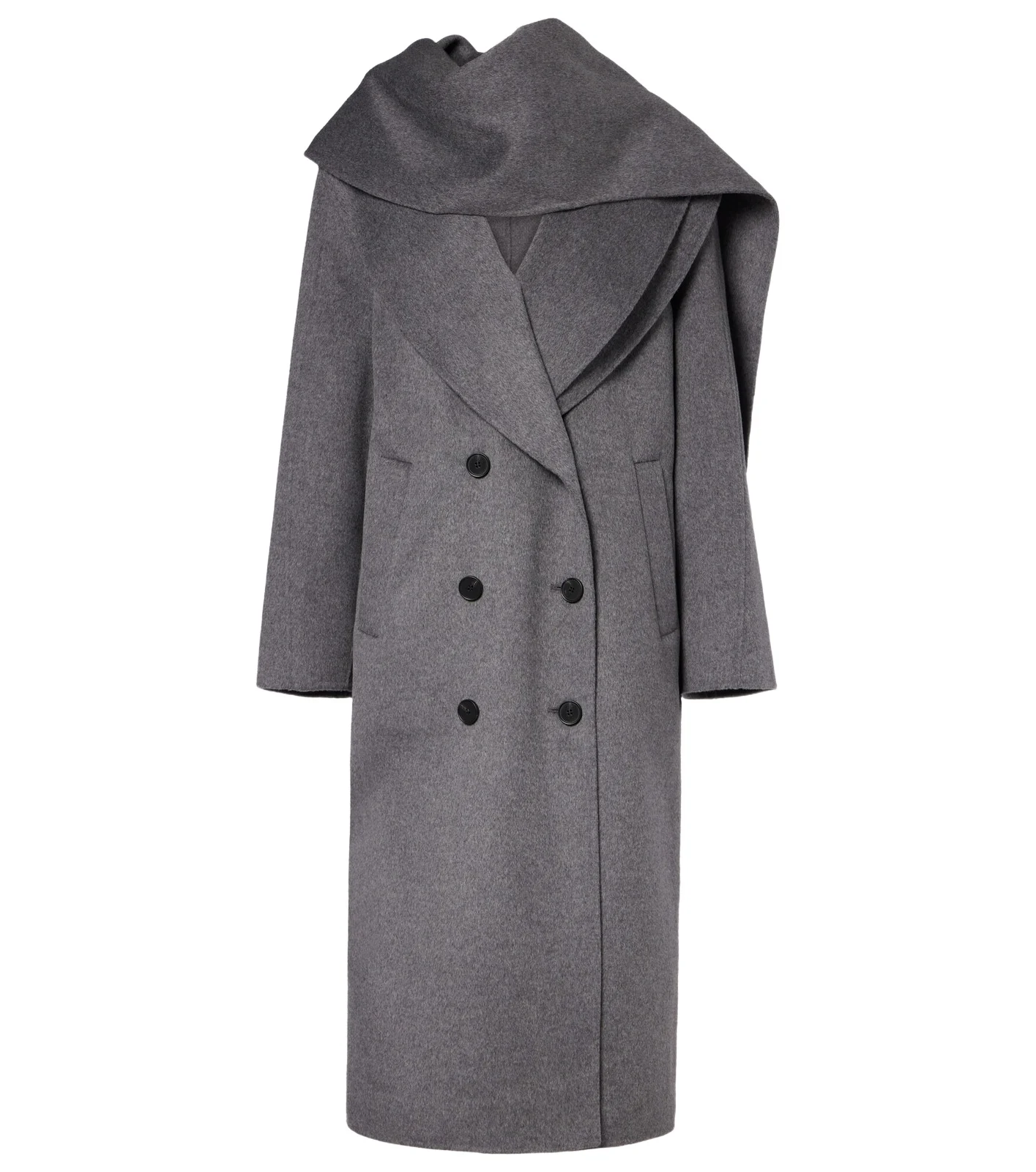 Scarf-detail wool and cashmere coat Scarf-detail wool and cashmere coat