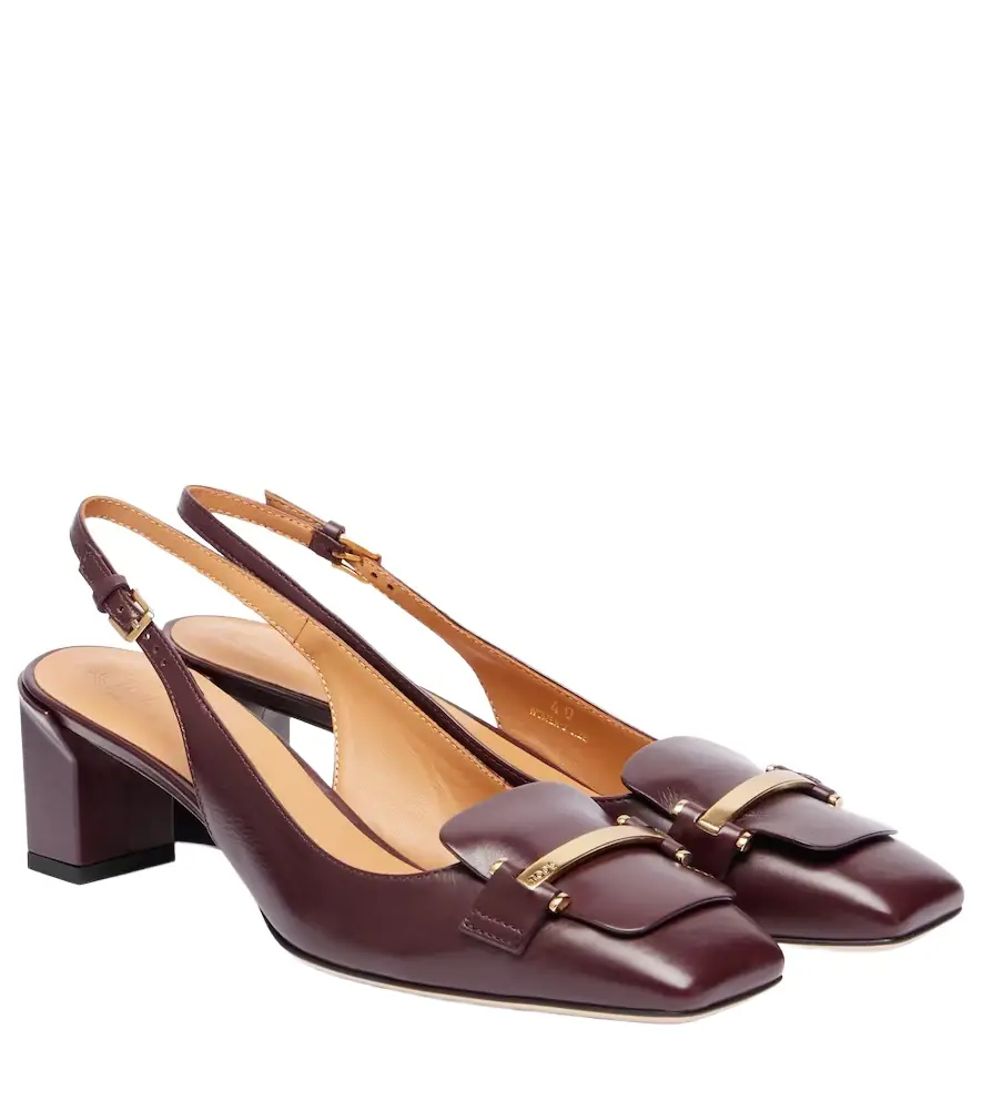 Tod's Barretta 50 leather slingback pumps