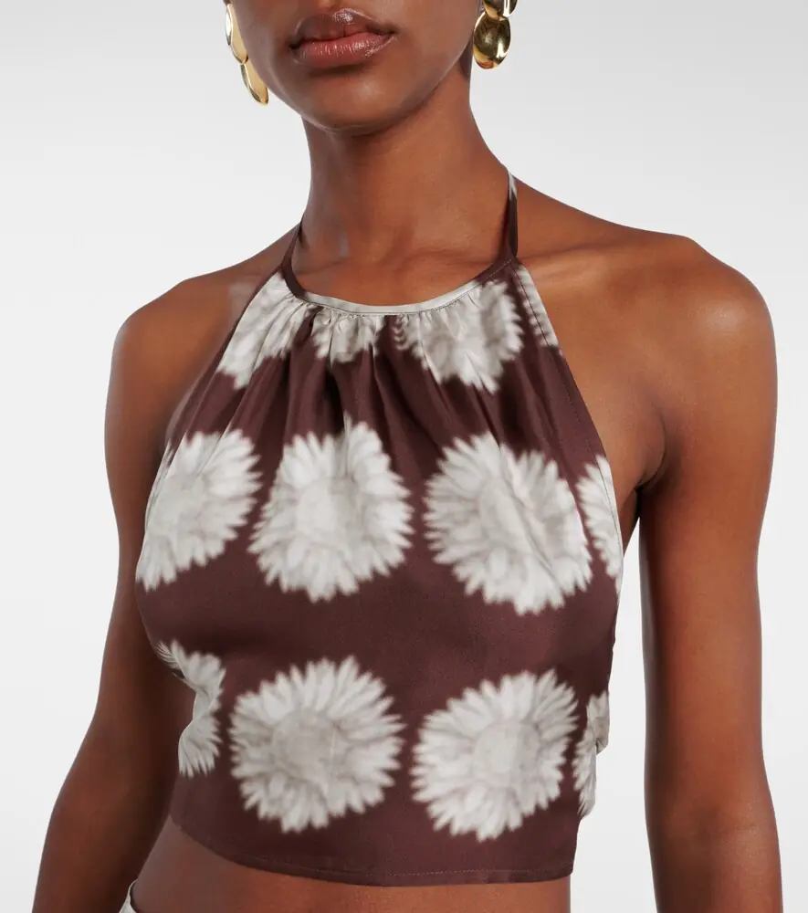 ASCENO Bello printed halterneck silk top | Thumbnail 4