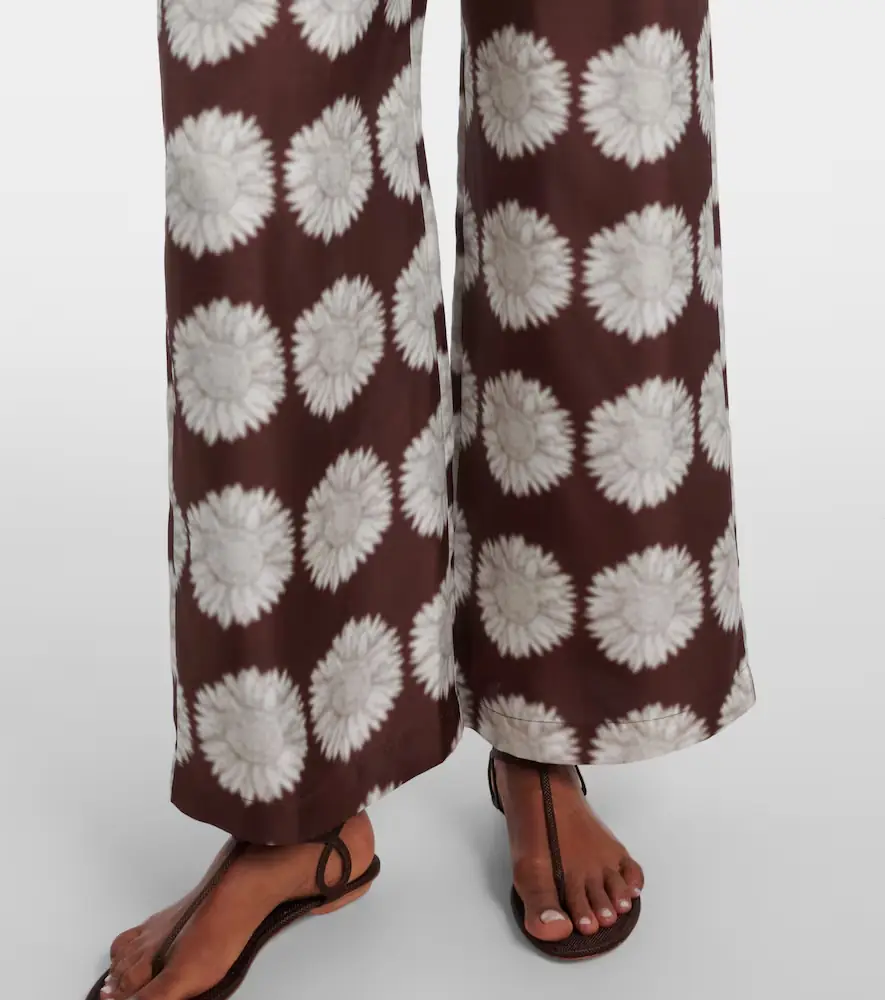 ASCENO Isola floral silk twill wide-leg pants | Thumbnail 2