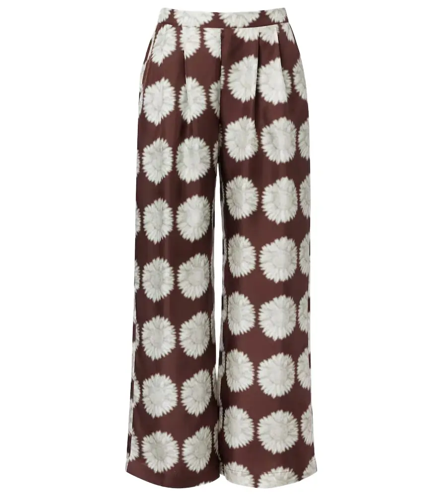 ASCENO Isola floral silk twill wide-leg pants | Image 1 ASCENO Isola floral silk twill wide-leg pants | Image 1
