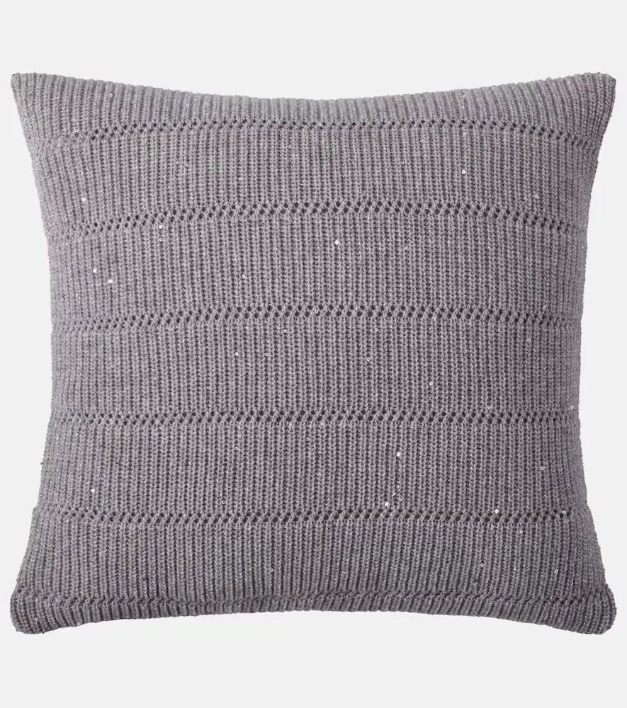 Brunello Cucinelli Cashmere and wool-blend cushion | Thumbnail 4
