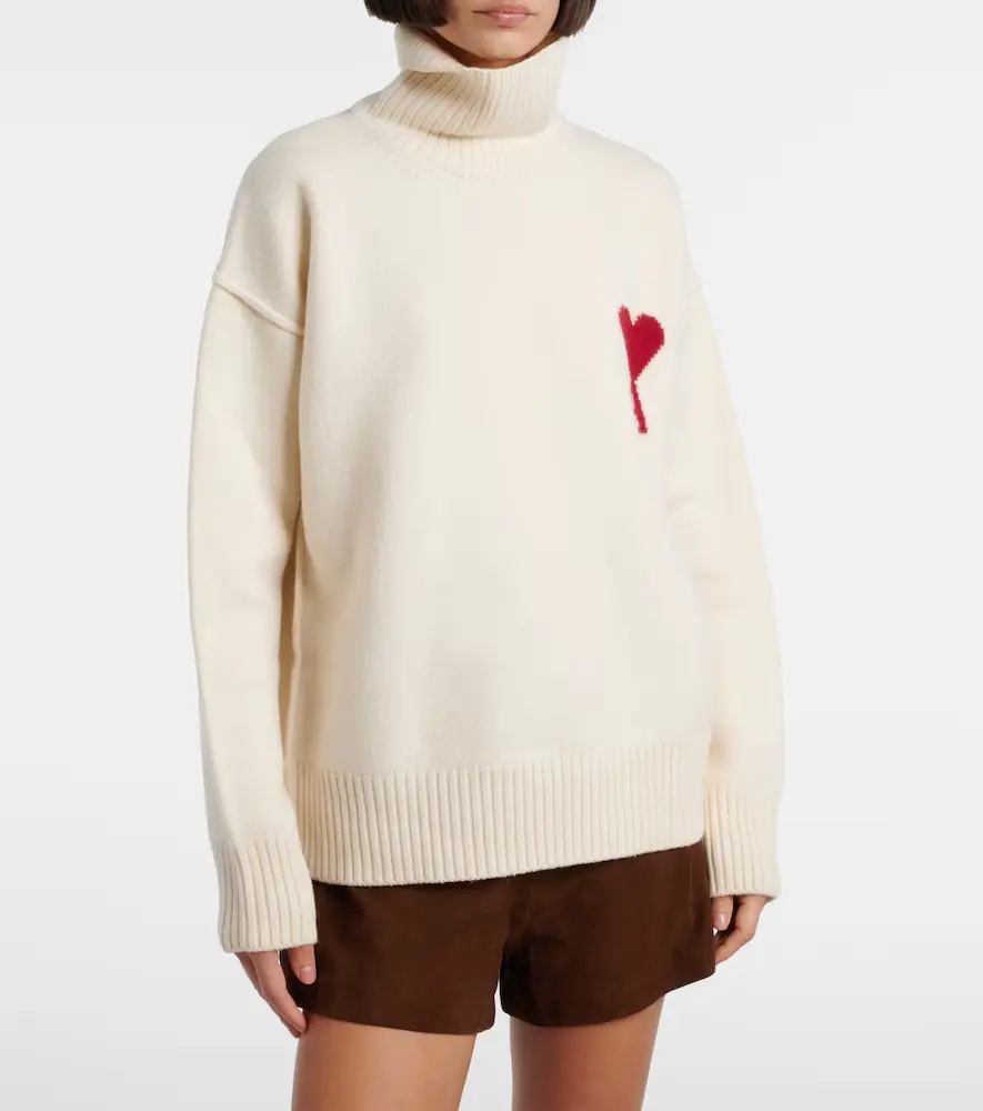 AMI PARIS Ami de Caur virgin wool turtleneck sweater | Thumbnail 3