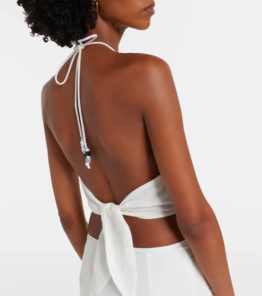 SIR. Azura halterneck cotton top | Thumbnail 4