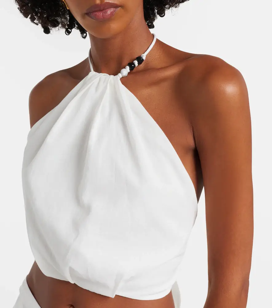 SIR. Azura halterneck cotton top | Thumbnail 5