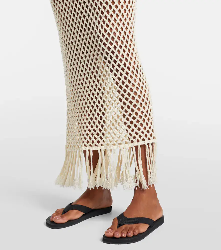 SIR. Ilaria fringed open-knit cotton maxi dress | Thumbnail 3 SIR. Ilaria fringed open-knit cotton maxi dress | Thumbnail 3