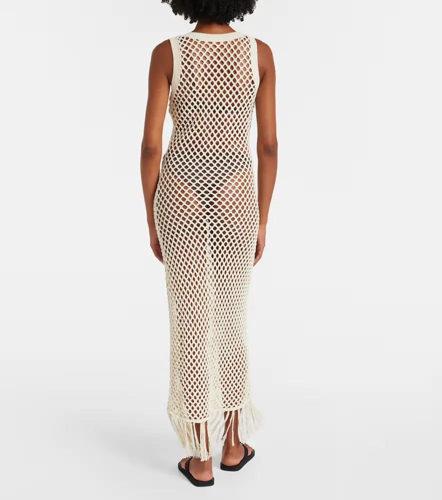 SIR. Ilaria fringed open-knit cotton maxi dress | Thumbnail 5 SIR. Ilaria fringed open-knit cotton maxi dress | Thumbnail 5