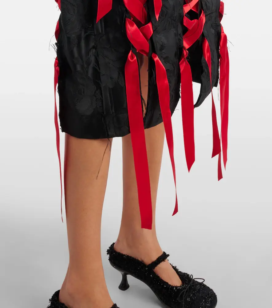 Simone Rocha Satin-trimmed brocade midi dress | Thumbnail 4