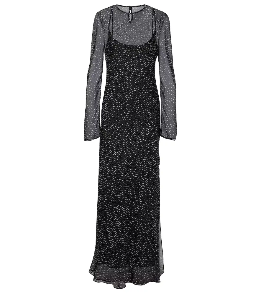 SIR Polka-dot silk maxi dress | Image 1 SIR Polka-dot silk maxi dress | Image 1