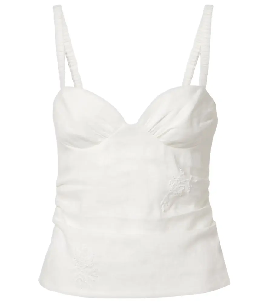 SIR Alessandra embroidered linen top | Image 1 SIR Alessandra embroidered linen top | Image 1
