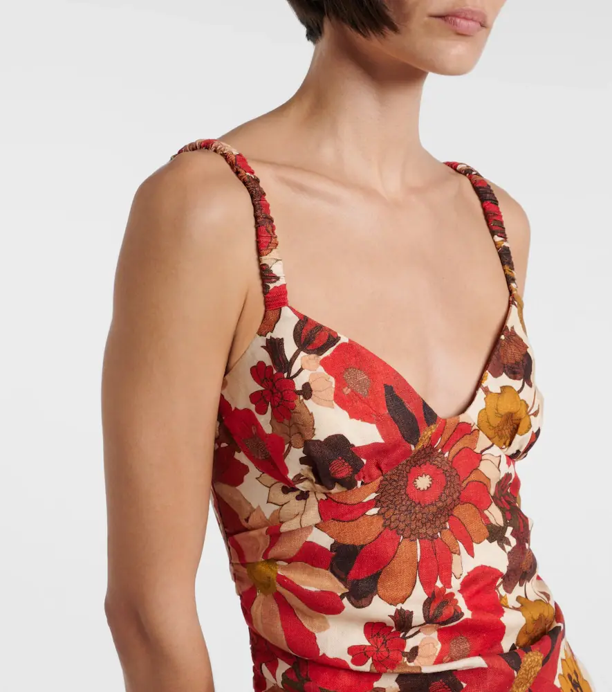 SIR. Primrose floral linen minidress | Thumbnail 4