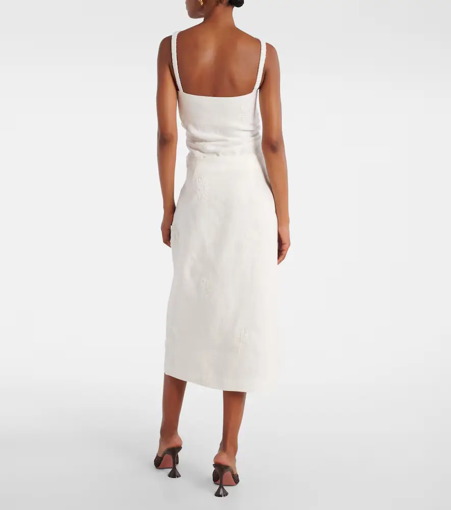 SIR. Alessandra embroidered linen midi skirt | Thumbnail 3 SIR. Alessandra embroidered linen midi skirt | Thumbnail 3