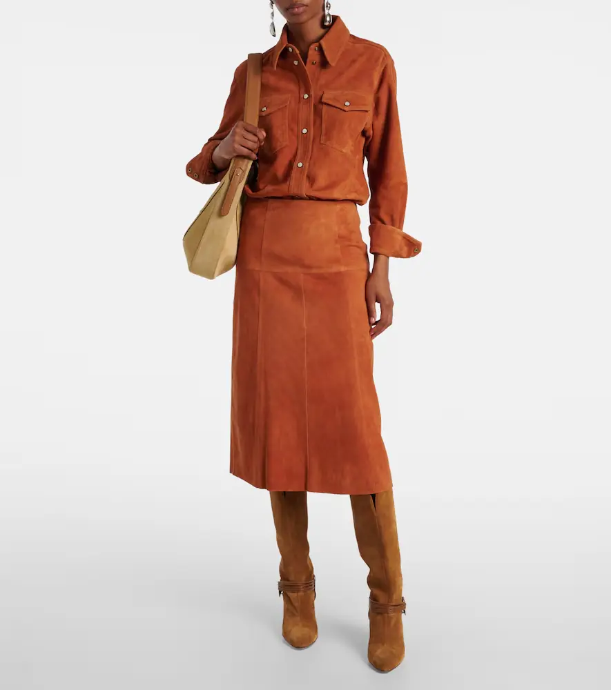 Isabel Marant Devy suede midi skirt | Thumbnail 2