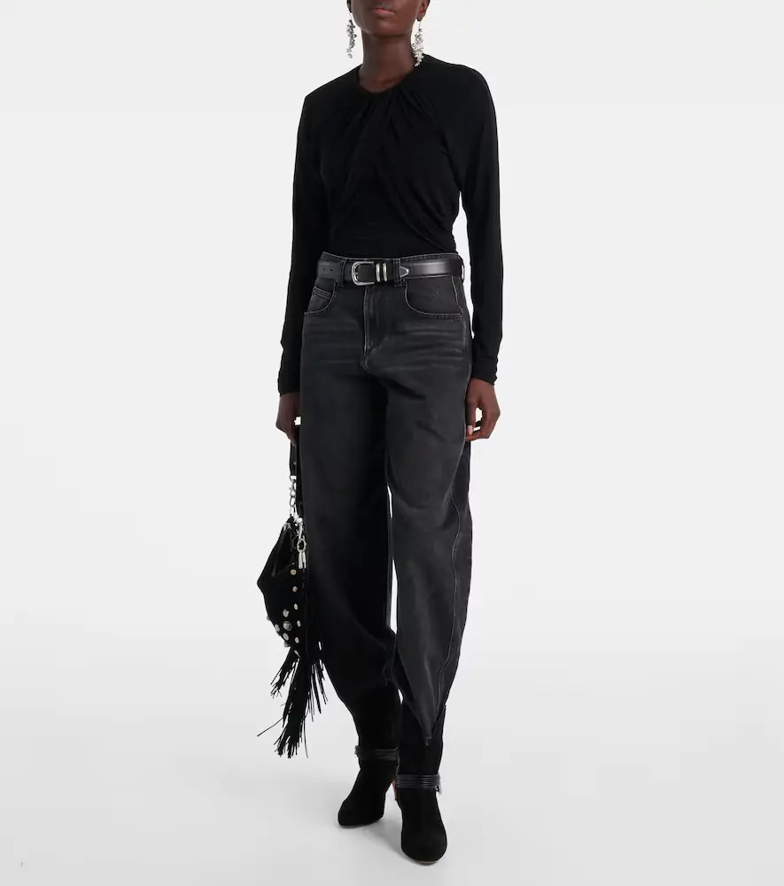 Isabel Marant Gaetane draped jersey top | Thumbnail 2 Isabel Marant Gaetane draped jersey top | Thumbnail 2