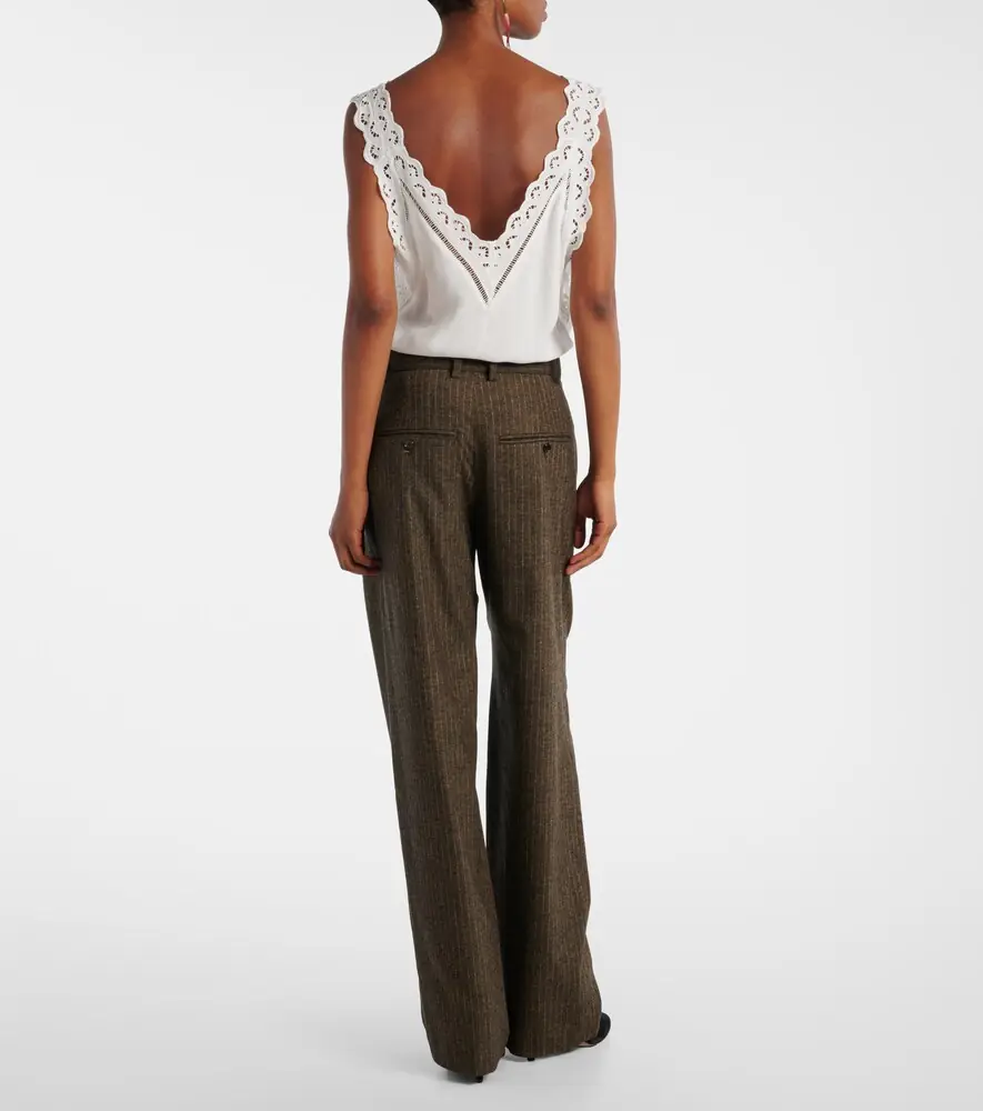 Isabel Marant Lisetta chalk stripe wide-leg suit pants | Thumbnail 3