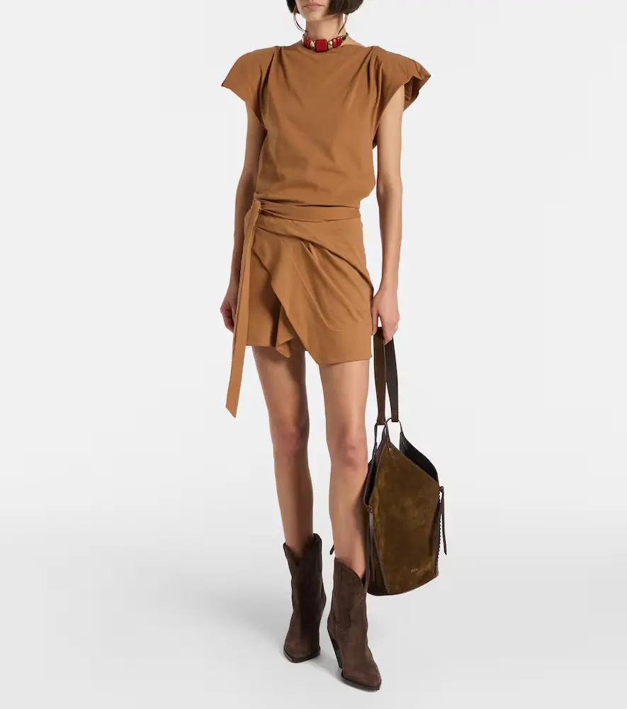 Isabel Marant Berenice asymmetric cotton wrap skirt | Thumbnail 2