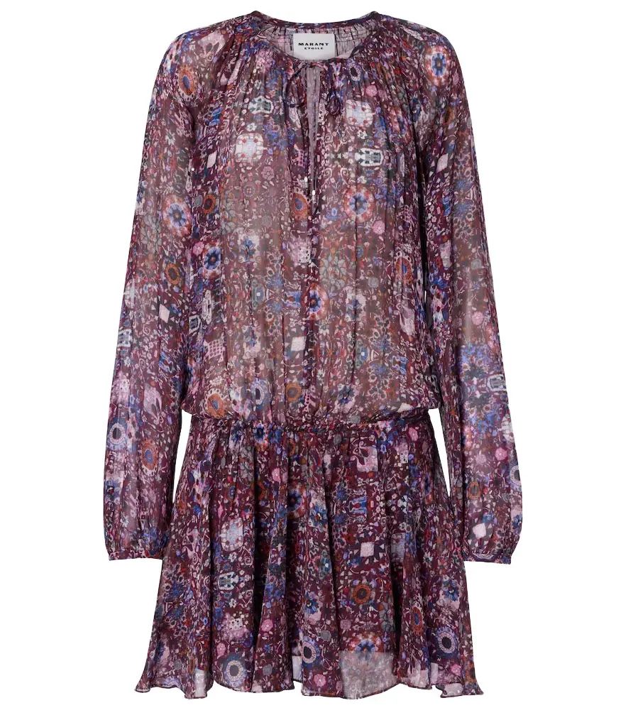Marant Étoile Bess floral shirred minidress