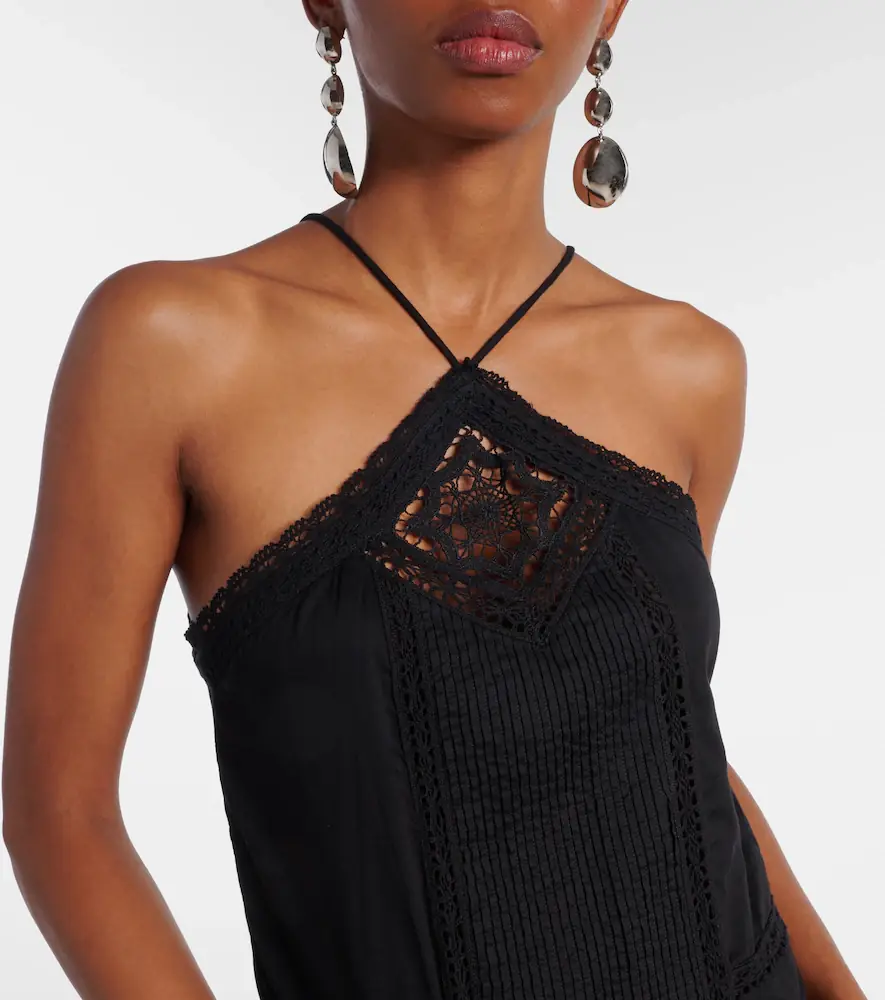Marant Étoile Geraldin lace-trimmed cotton minidress | Thumbnail 3