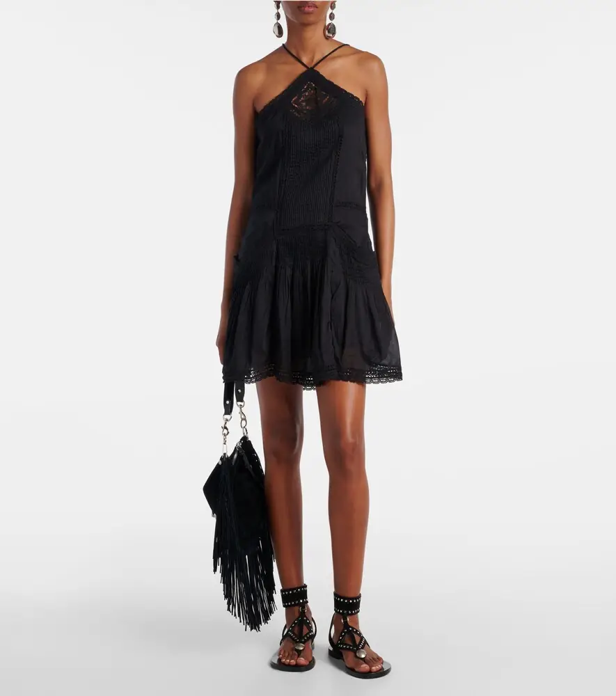 Marant Étoile Geraldin lace-trimmed cotton minidress | Thumbnail 4