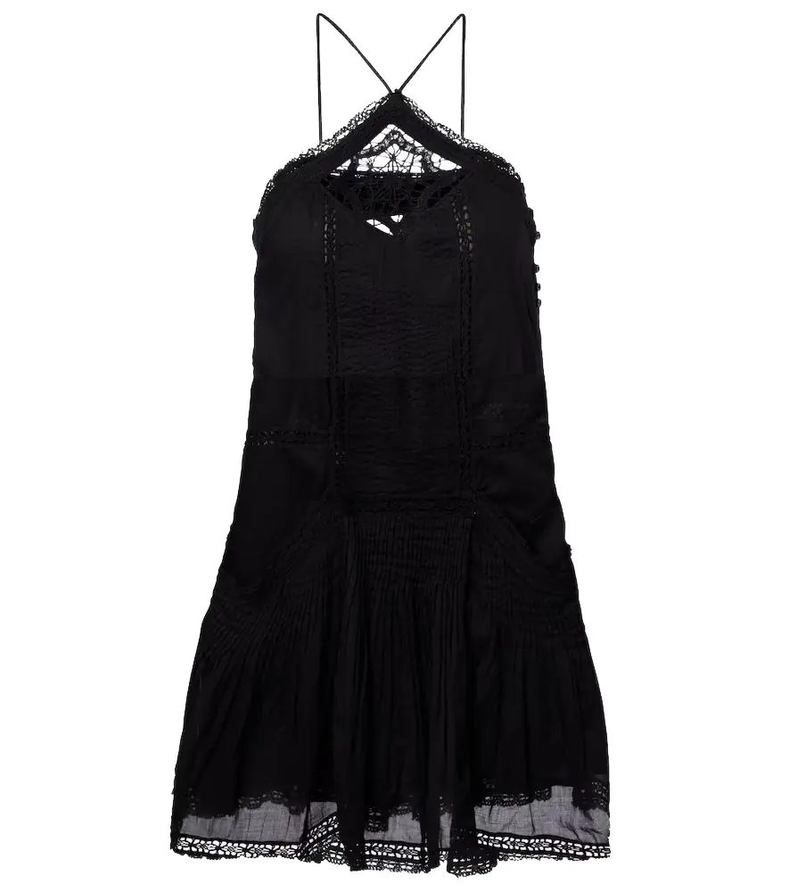 Marant Étoile Geraldin lace-trimmed cotton minidress