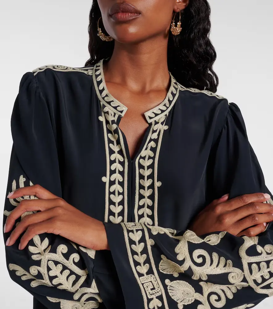 Marant Étoile Fadeli embroidered crêpe tunic | Thumbnail 2