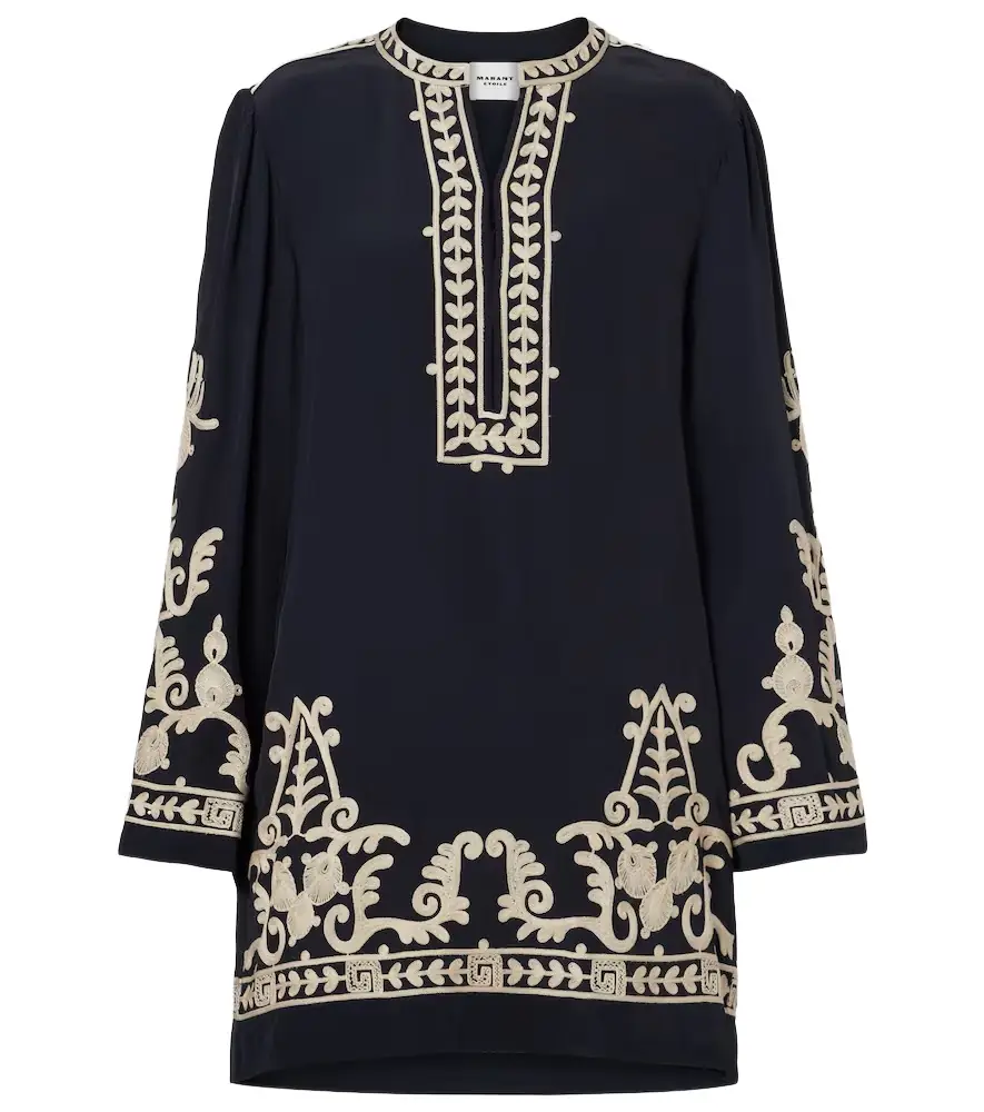 Marant Étoile Fadeli embroidered crêpe tunic