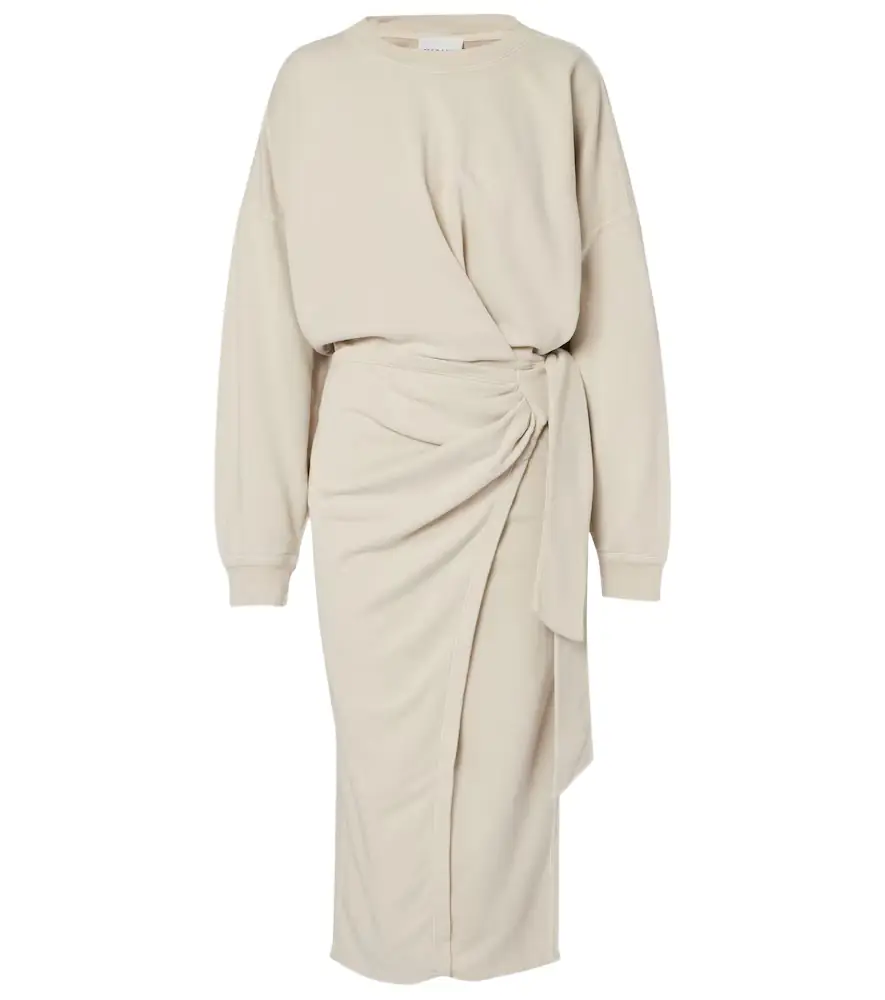 Marant Étoile Draped cotton jersey sweatshirt dress | Image 1 Marant Étoile Draped cotton jersey sweatshirt dress | Image 1
