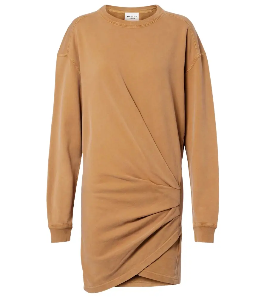 Marant Étoile Pipper gathered cotton sweatshirt dress | Image 1 Marant Étoile Pipper gathered cotton sweatshirt dress | Image 1