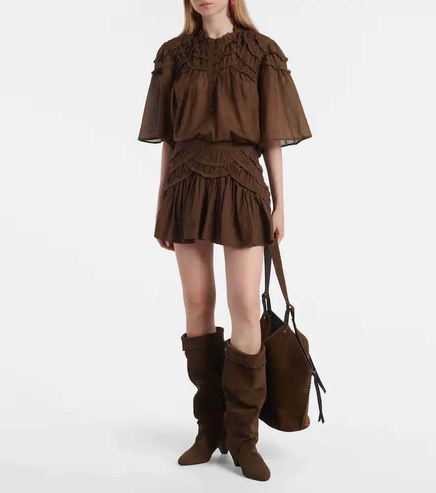 Marant Étoile Ceola frilled cotton-blend miniskirt | Thumbnail 2 Marant Étoile Ceola frilled cotton-blend miniskirt | Thumbnail 2