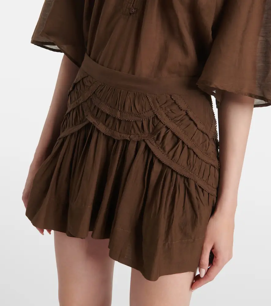 Marant Étoile Ceola frilled cotton-blend miniskirt | Thumbnail 3 Marant Étoile Ceola frilled cotton-blend miniskirt | Thumbnail 3