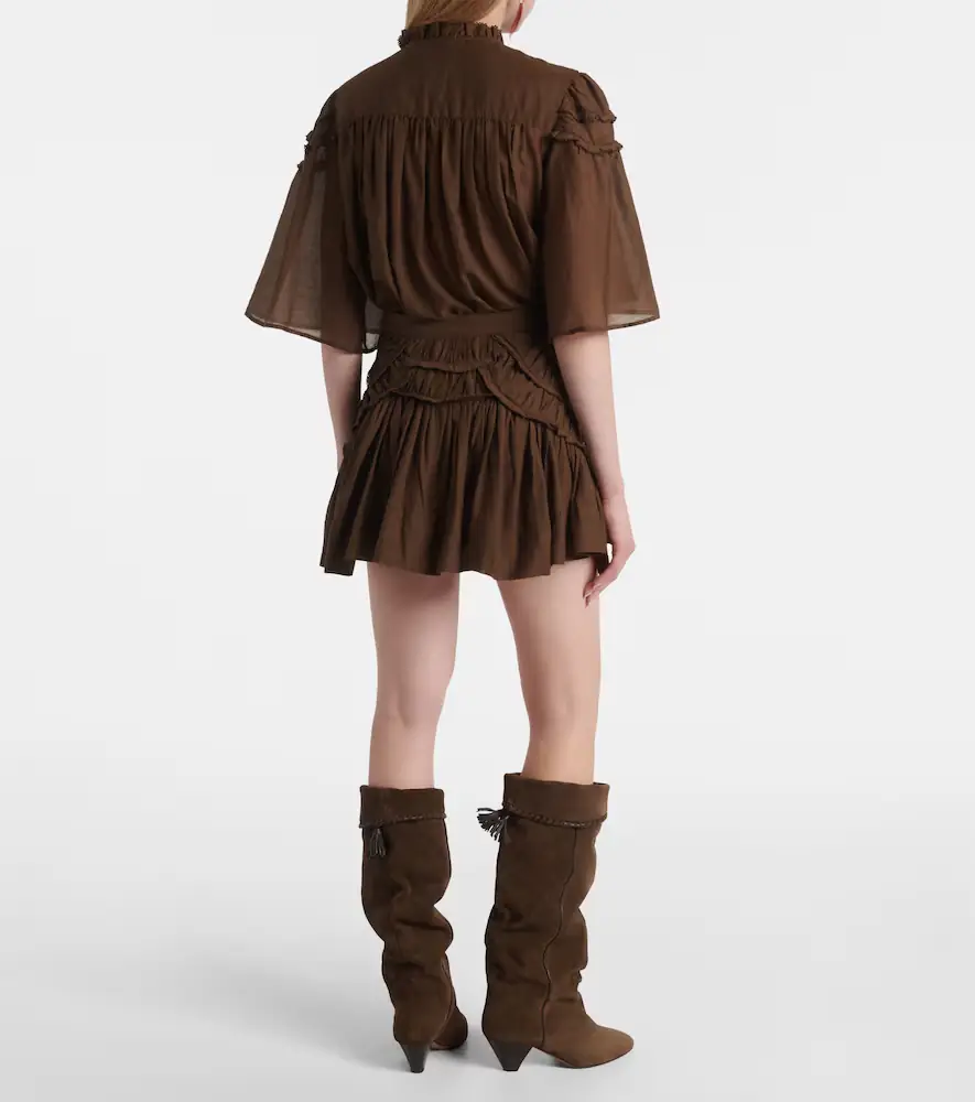 Marant Étoile Ceola frilled cotton-blend miniskirt | Thumbnail 4 Marant Étoile Ceola frilled cotton-blend miniskirt | Thumbnail 4