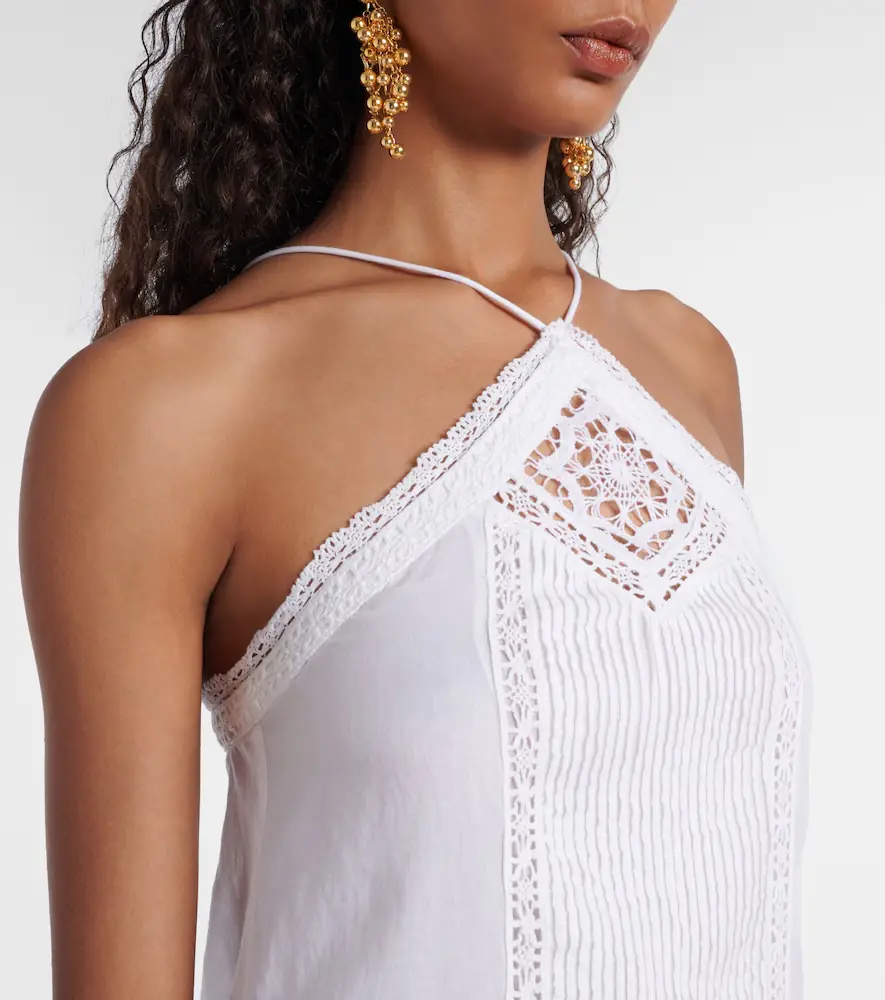 Marant Étoile Geraldin lace-trimmed cotton minidress | Thumbnail 3