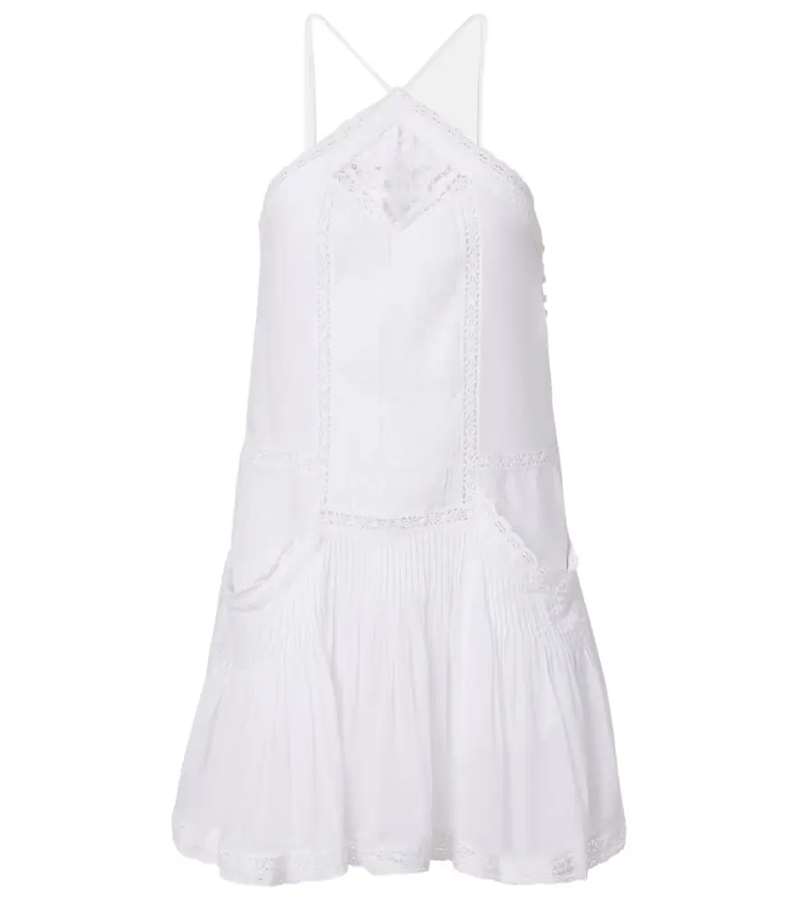 Marant Étoile Geraldin lace-trimmed cotton minidress