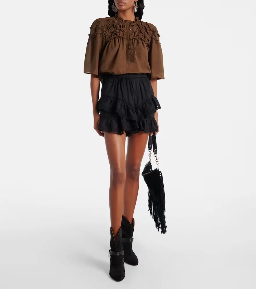 Marant Étoile Geana ruffled cotton shorts | Thumbnail 2