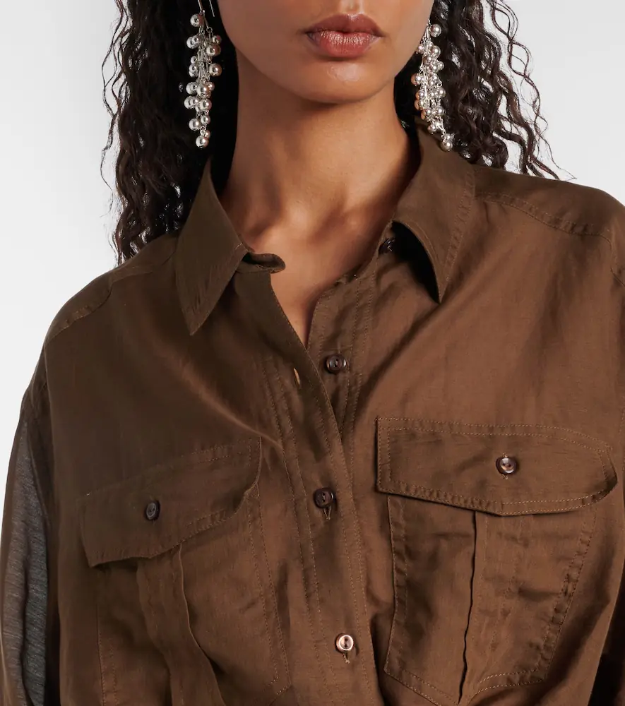 Marant Étoile Nath cropped cotton-blend shirt | Thumbnail 3