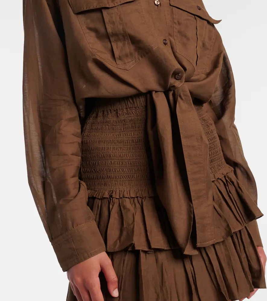 Marant Étoile Nath cropped cotton-blend shirt | Thumbnail 4