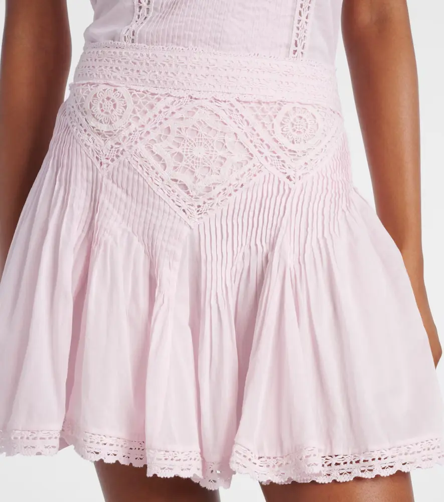 Marant Étoile Lace-trimmed cotton miniskirt | Thumbnail 3