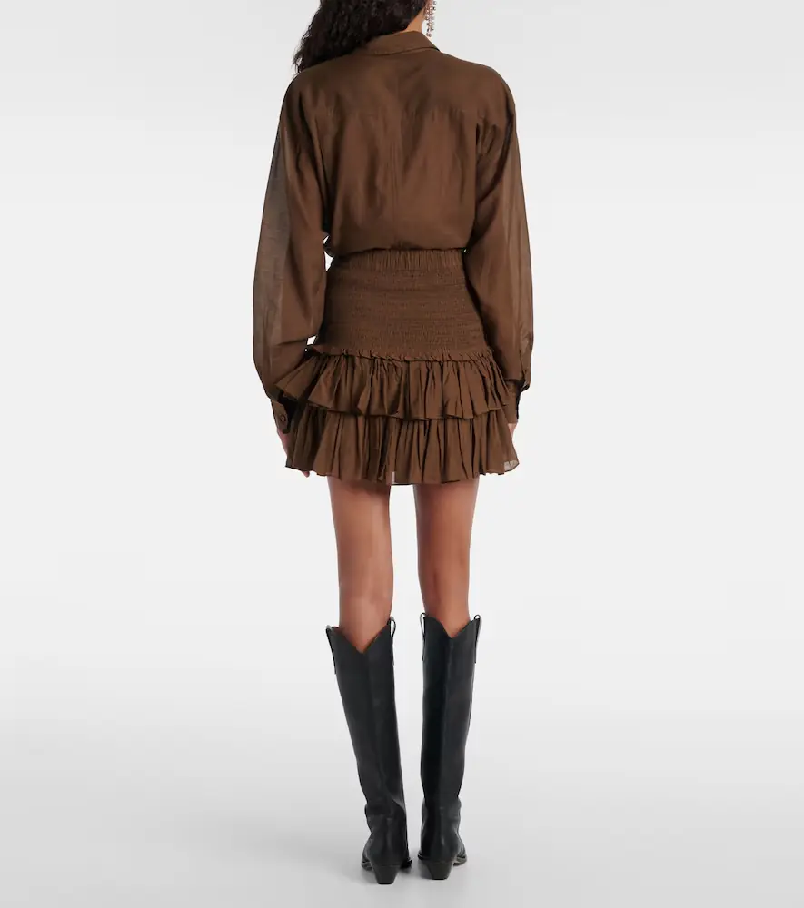 Marant Étoile Naomi smocked cotton-blend miniskirt | Thumbnail 2