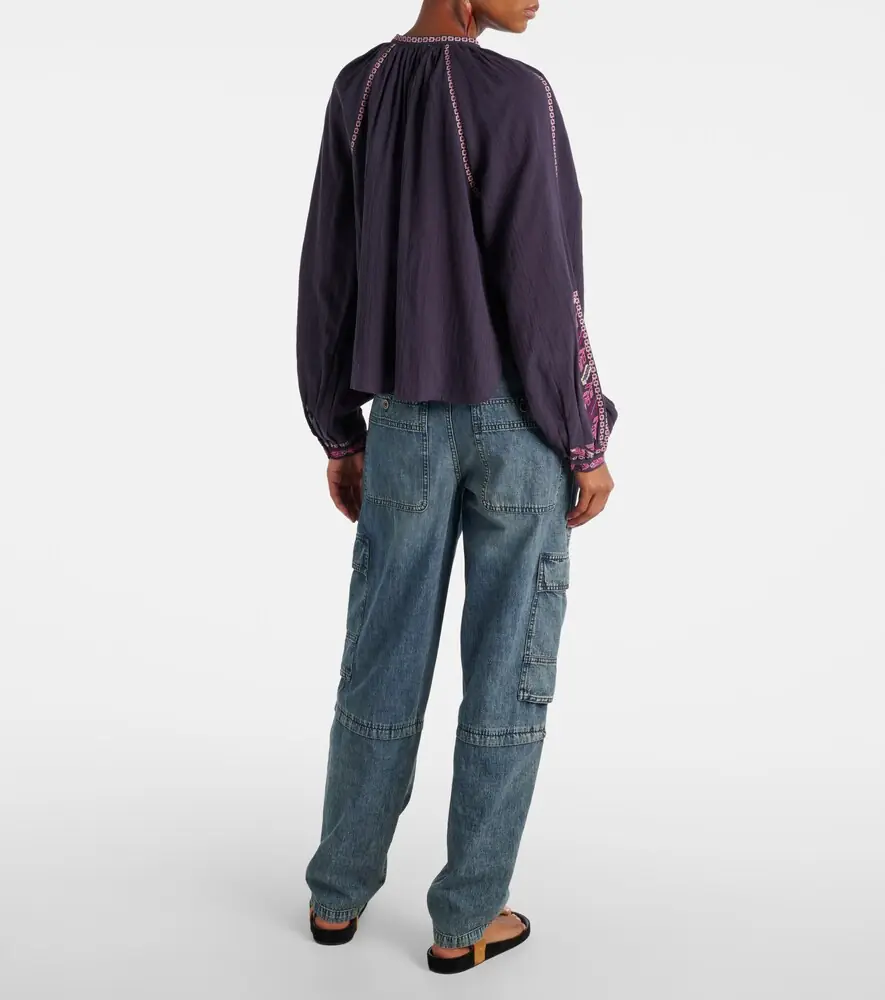 Marant Étoile Lynne embroidered cotton blouse | Thumbnail 4