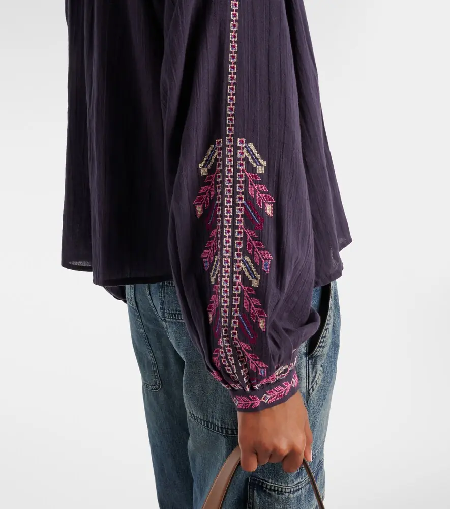 Marant Étoile Lynne embroidered cotton blouse | Thumbnail 5