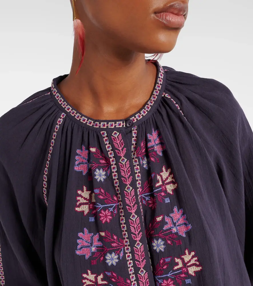 Marant Étoile Lynne embroidered cotton blouse | Thumbnail 6